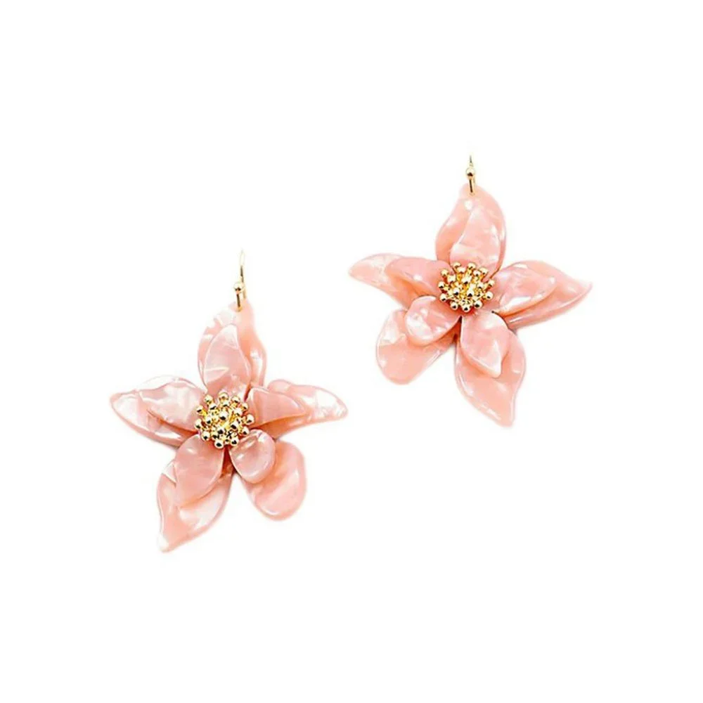 Tigerstars Gorgeous Pink Flower Earrings - Picture 1 of 2